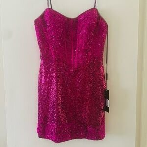 Johnathan Kayne Fuchsia Sequin Dress